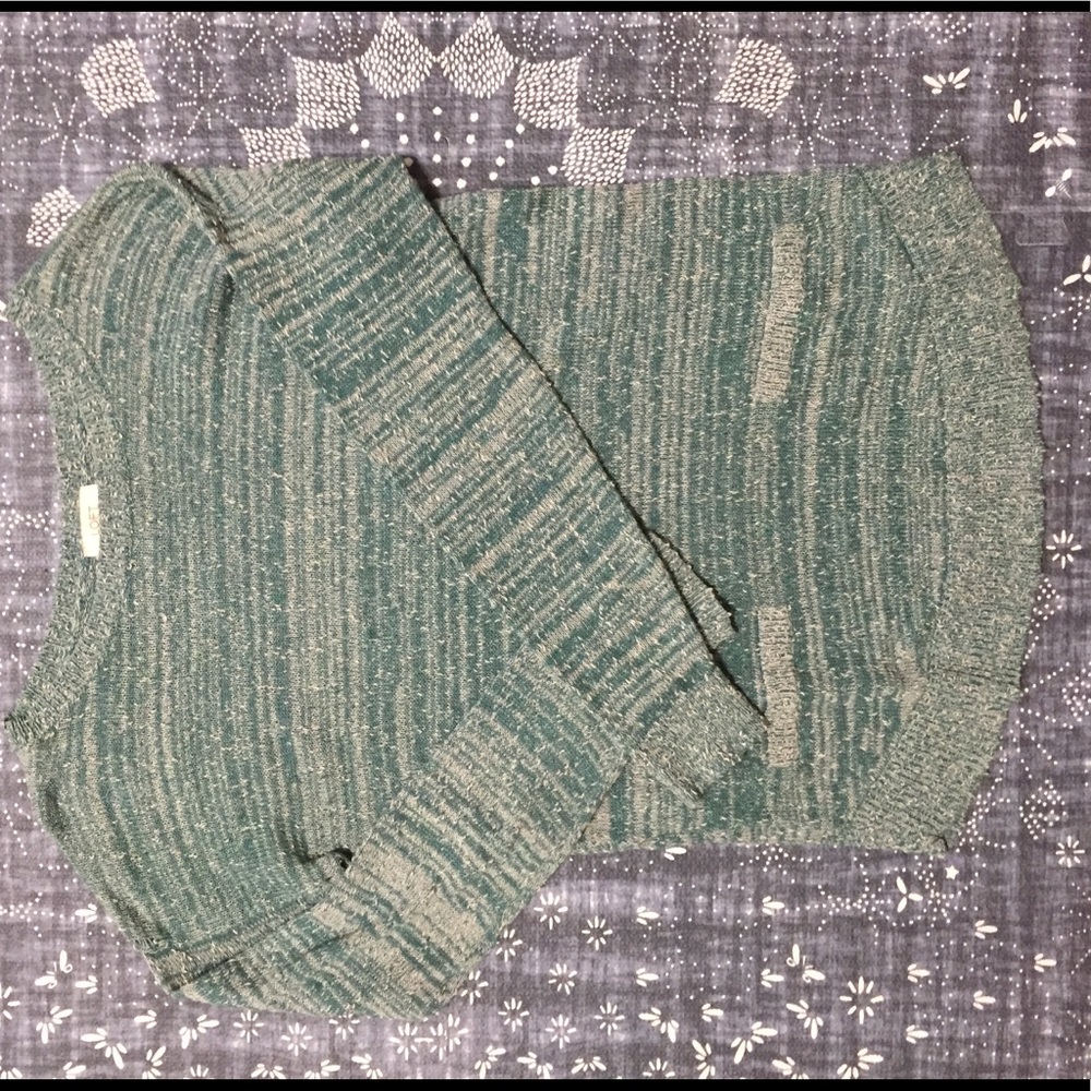 Long, faux pocket sweater